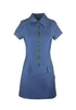 Denim Zip-Front A-Line Dress